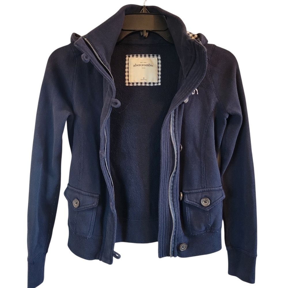 Abercrombie Kids Navy Blue Zip Up Jacket - Picture 3 of 5